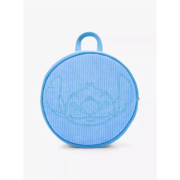 Loungefly Disney Lilo & Stitch Corduroy Embroidered Stitch Convertible Mini Back